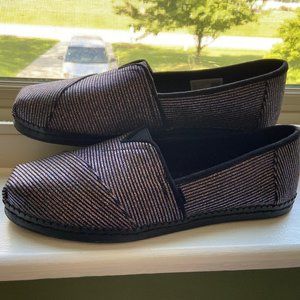 Toms Sparkle Stripe Canvas 9.5